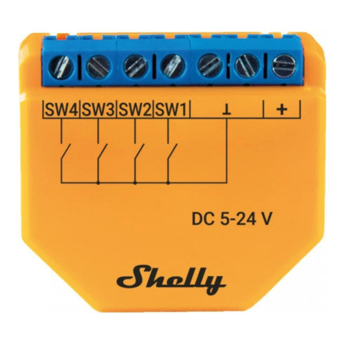 Shelly Plus i4 DC Wi-Fi 4 Digital Inputs Smart Module | Smart Home Gadgets