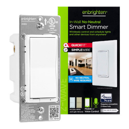 Enbrighten Z-Wave No-Neutral Smart Dimmer with QuickFit and SimpleWire