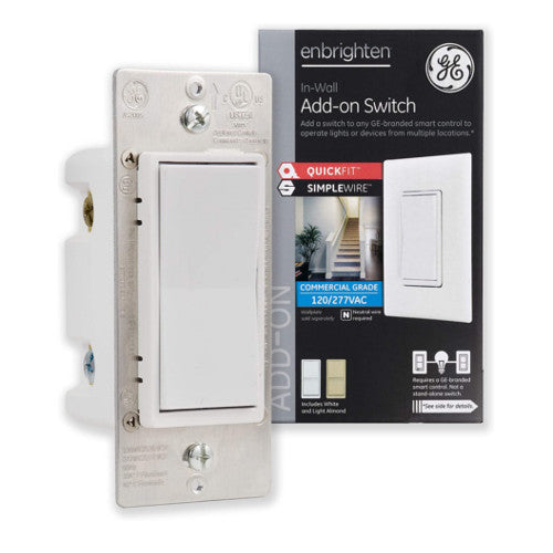 GE Enbrighten In-Wall Add-On Smart Switch with QuickFit and SimpleWire