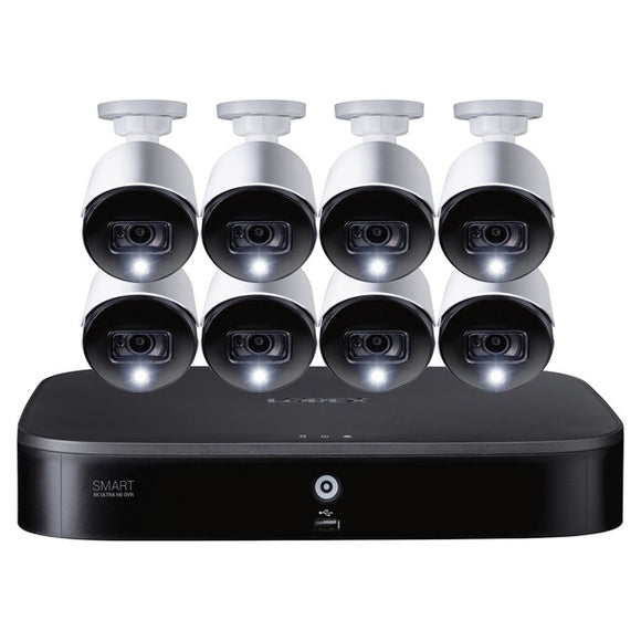 Lorex 8-Channel 4K Ultra HD Analog Smart Security Surveillance System with 8 Color Night Vision Bullet Cameras and 2TB DVR